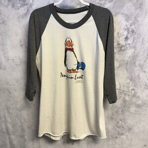Vintage Penguin Lust T Shirt Mens Large 3/4 Sleeve 80s 90s The Washington Post